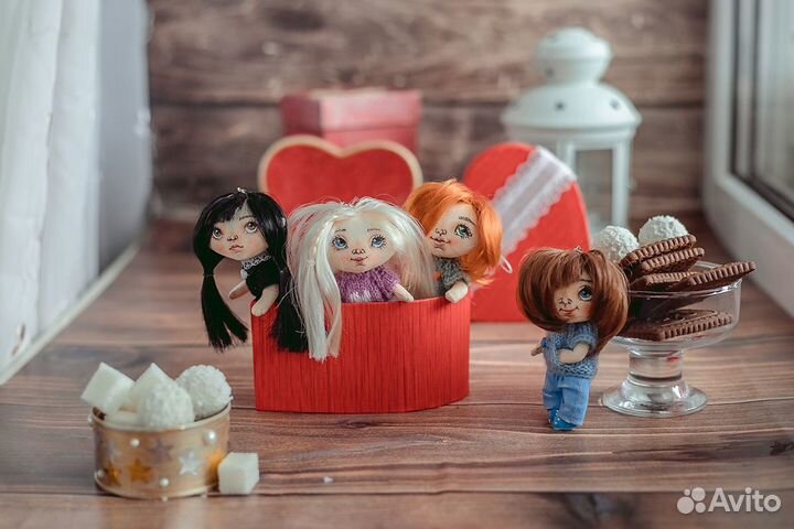 Авторские куклы ручной работы. Валентинки. Брелоки