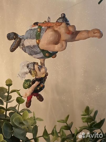Ватная ёлочная игрушка Астерикс и Обеликс