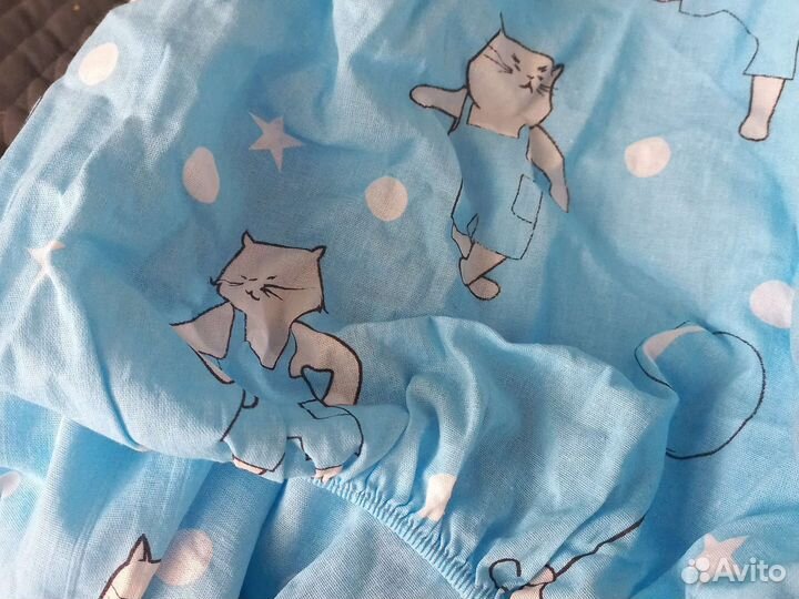 Детская простынь на резинке новая на матрас 120х60