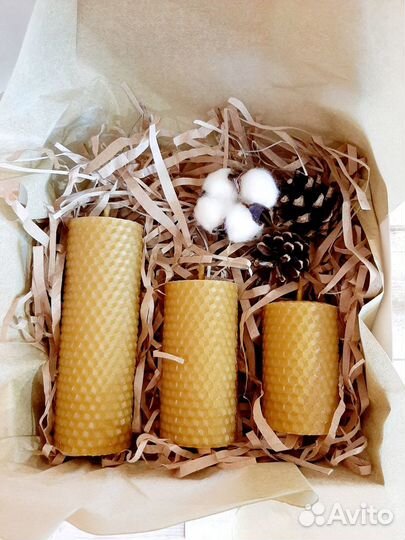 Натуральные эко свечи из вощины. Аромат меда