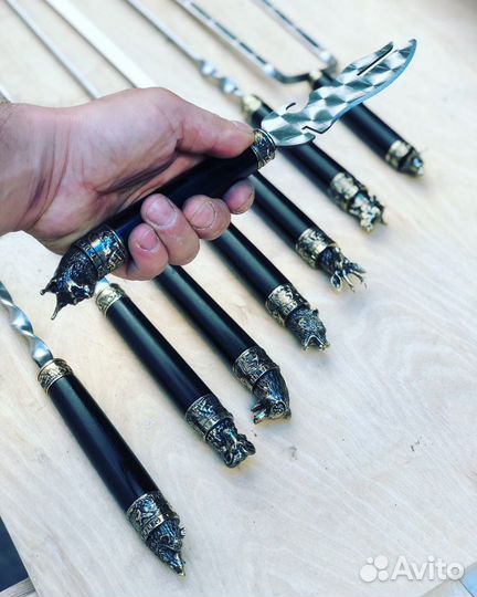 Подарочный набор шампура.бронза