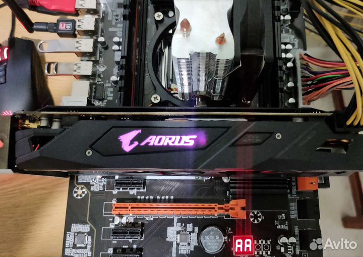 Видеокарта RX580 4Gb Aorus rgb. Идеал.сост