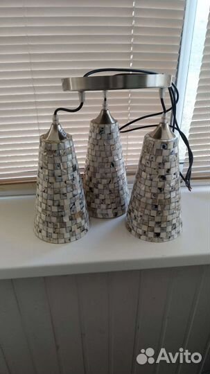 Люстра потолочная из перламутра