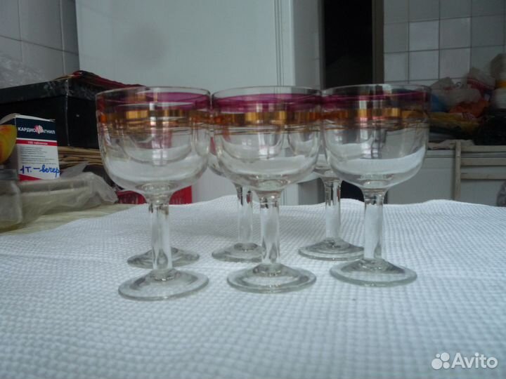 Фужеры, рюмки, стаканчики, стаканы из стекла СССР