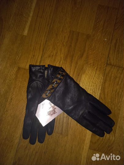 Перчатки женские кожаные новые 7 размер