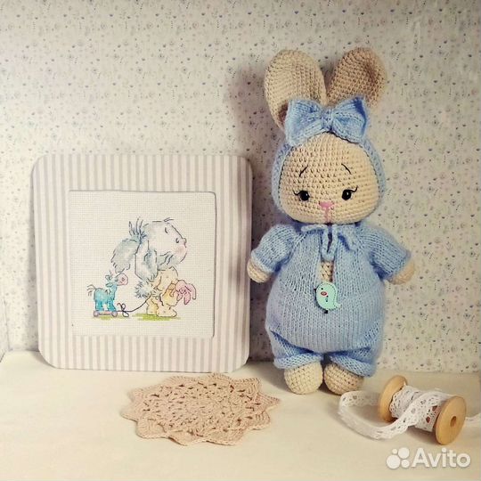 Мягкая игрушка ручной работы Зайка