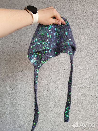 Шапка чепчик с пайетками