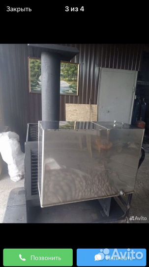 Печь для бани с баком