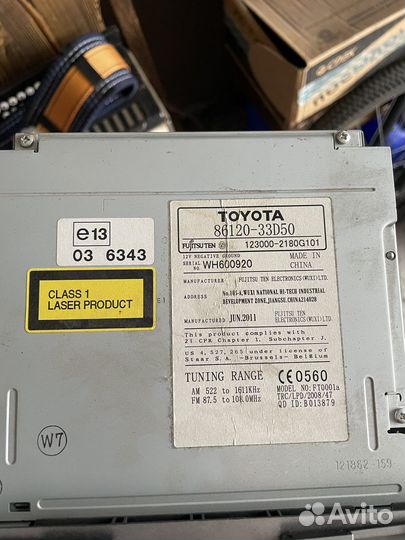 Штатная магнитола tayota camry 40