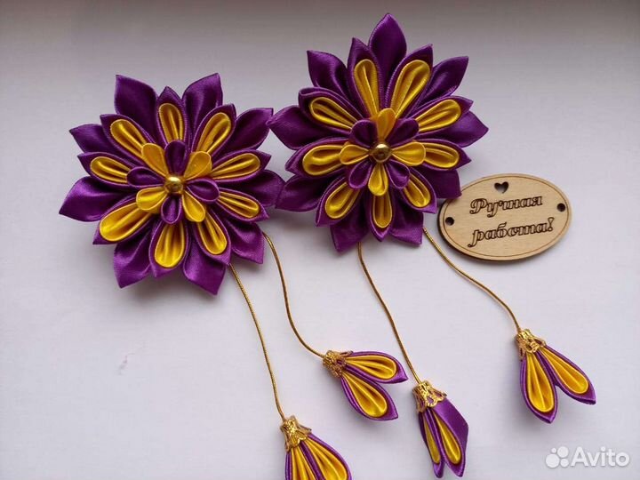 Бантики для волос ручная работа