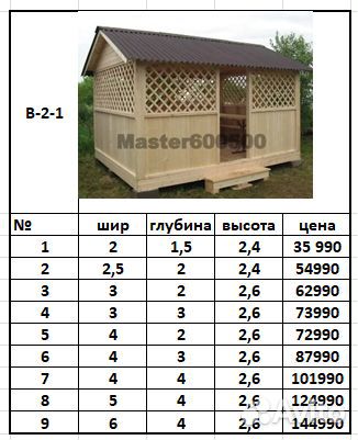 Беседка для дачи деревянная С-78-95