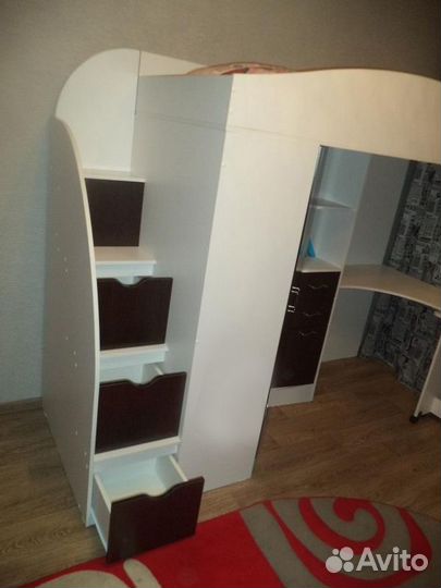 Кровать Теремок-1 Гранд белый/венге