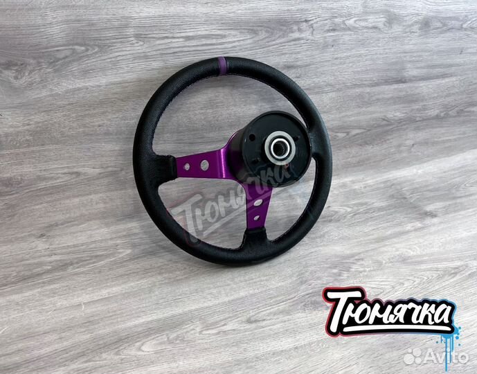 Руль спортивный OMP фиолетовый для ваз 2101-2107