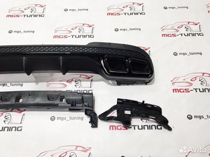 Диффузор Mercedes E63 AMG All Black + Насадки