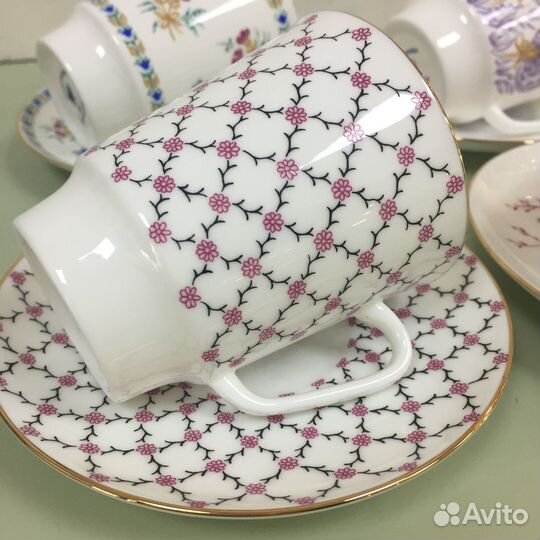 Чашка С блюдцем кофейная костяной фарфор ифз(лфз)