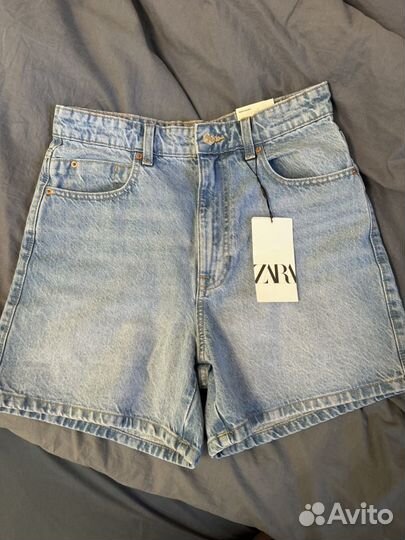 Джинсовые шорты zara 38 новые