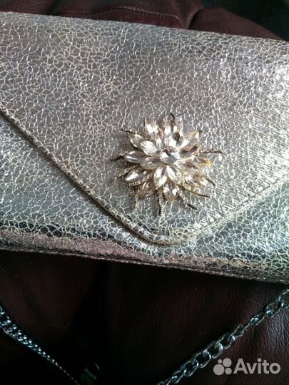 Сумка женская клатч через плечо на цепочке