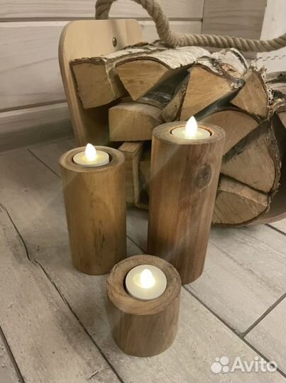 Подсвечник из дерева