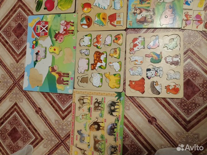 Деревянные рамки вкладыши+ книги про эмоции м