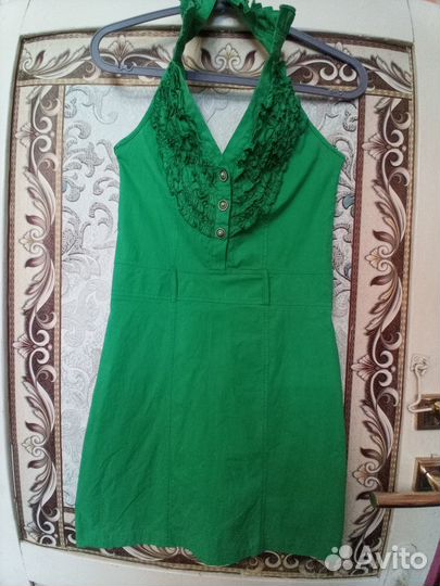 Сарафан летний на стройную девушку,изумруд S
