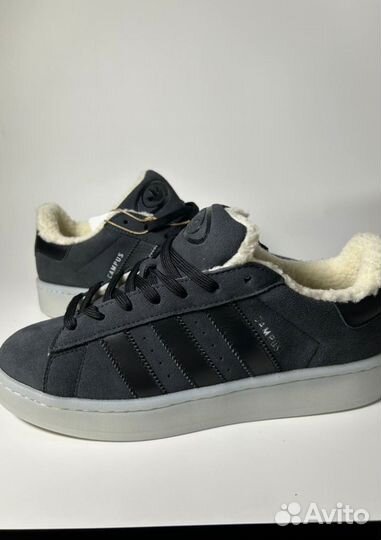 Кроссовки Adidas Campus Grey с мехом