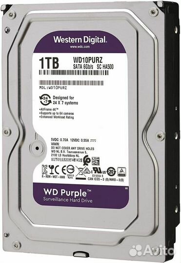 Жесткий диск WD 1TB Purple WD10purz-85U8XY0