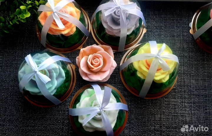 Мыло ручной работы.Роза в куполе