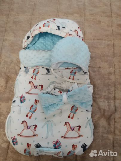 Конверт-комбинезон на выписку для мальчика зима