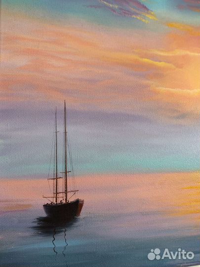 Картина маслом на холсте, морской пейзаж