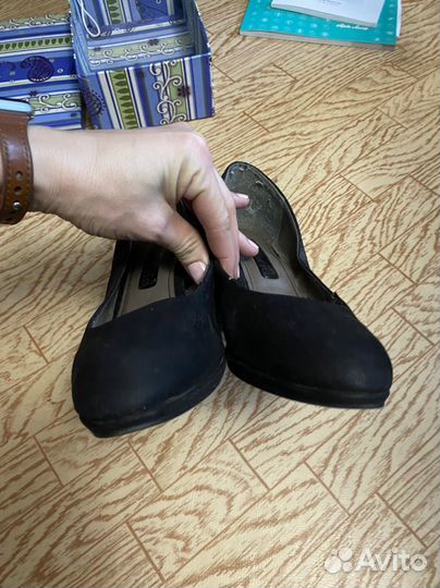 Туфли замша черные 40 размер б/у