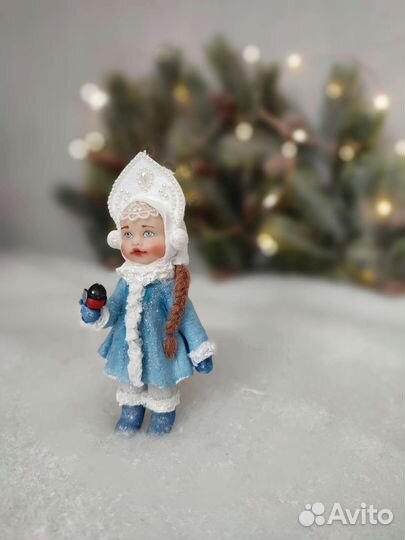 Ватныя елочная игрушка Снегурочка