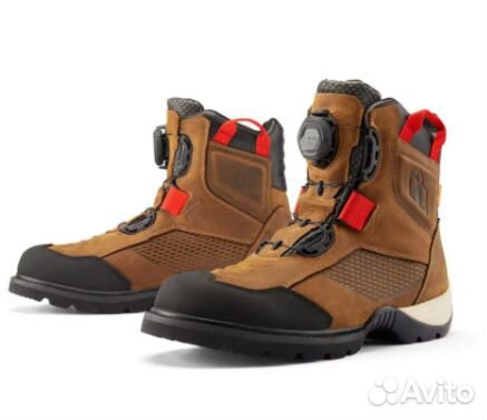 Мотоботы Icon StormHawk WP коричневые