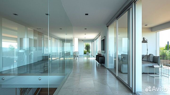 Стеклянное ограждение под кдюч