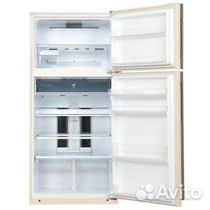 Холодильник с морозильником Sharp sjxe55pmbe бежевый