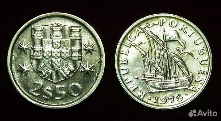 Монета 2,5 эскудо Португалия