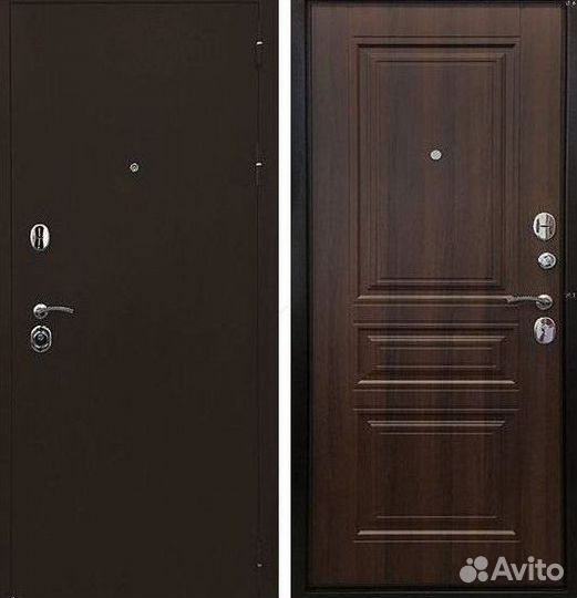 Дверь входная Троя Беж Белый Орех