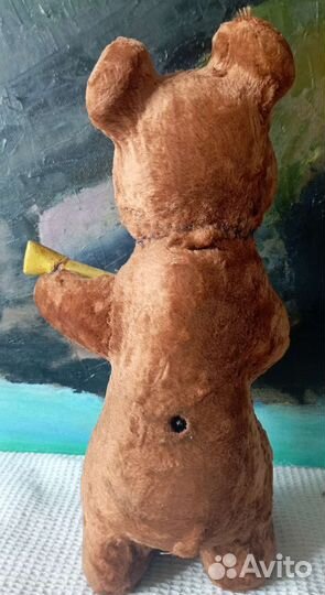 Плюшевый заводной медведь с балалайкойссср