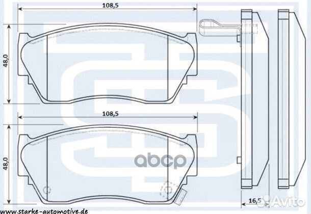 Колодки тормозные 179834 starke