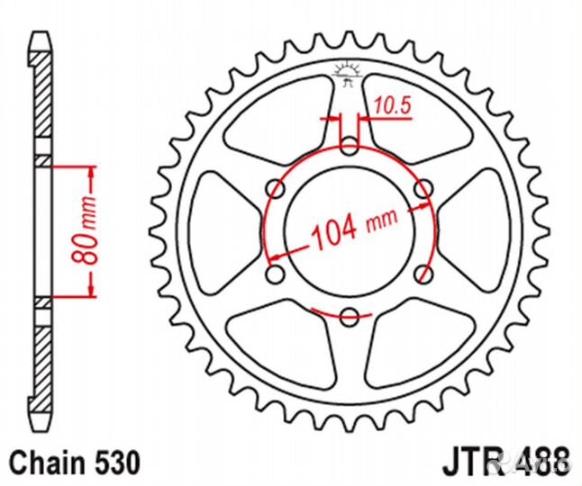 Звезда задняя JT JTR488.40 Kawasaki GPZ, KZ, ZR
