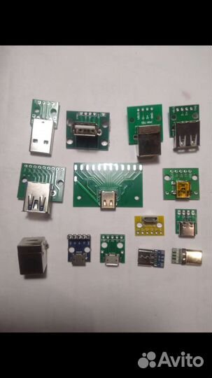 Type c / micro USB / mini usb разъёмы на плате