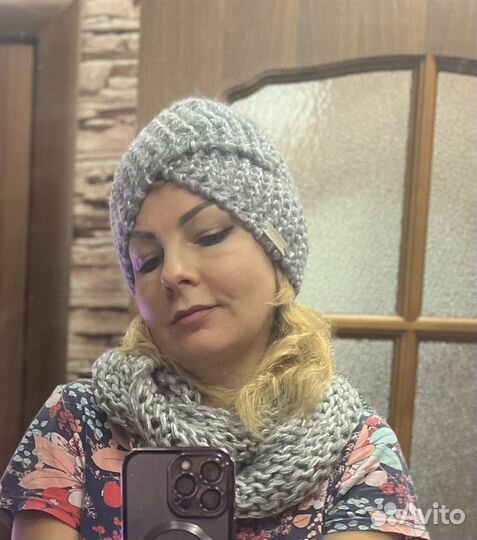 Комплект шапка и снуд женский