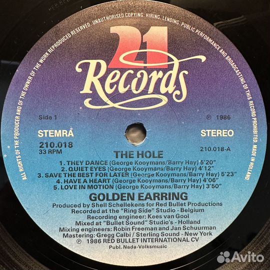 Golden Earring – The Hole (Голландия 1986г.)