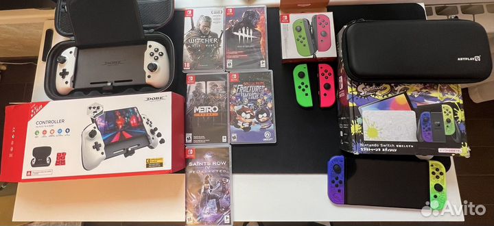 Nintendo switch oled splatoon 3 edition+игры+допы