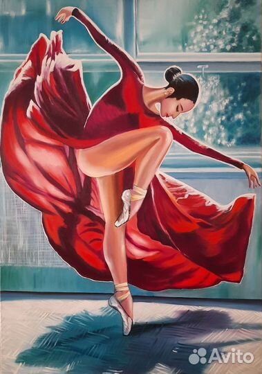 Картина масло большая холст балерина девушка танец