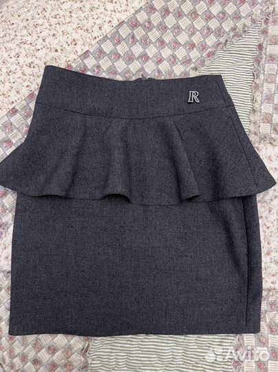 Юбка школьная серая 122