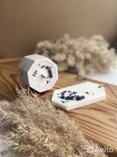 Подарочный набор из соевого воска свеча и саше