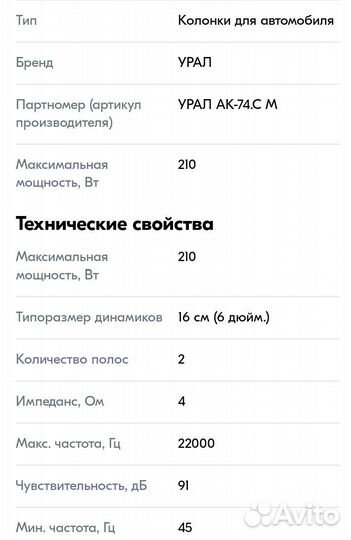 Автомобильные колонки 16.5 см