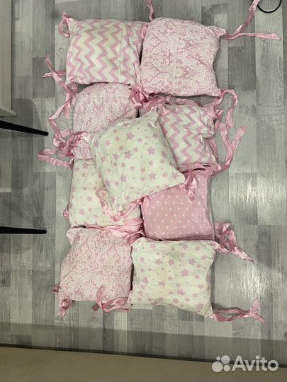 Бортики в кроватку бу в виде подушек