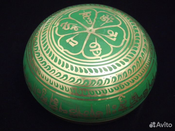 Литая поющая чаша SBC 005 (14,5 см, цвет зеленый)