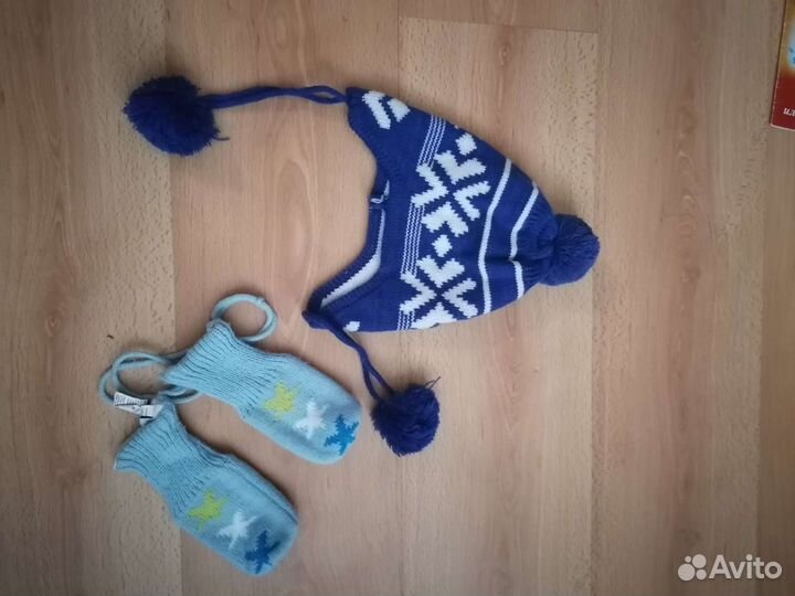 Шапка и варежки на весну